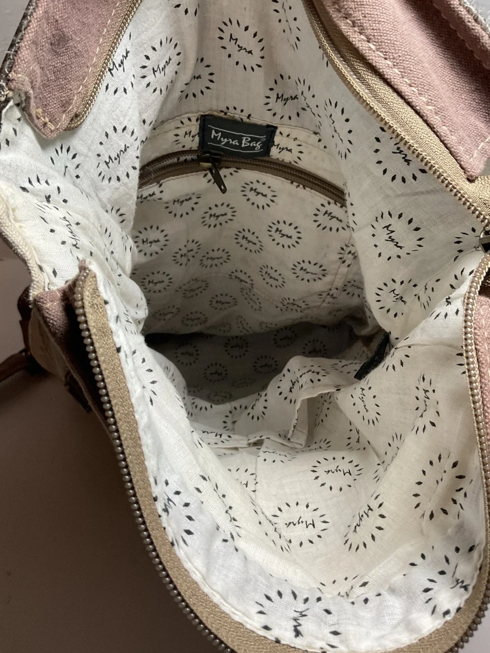 Myra Bag Canvas Cowhair Leather Backpack Boho Southwest